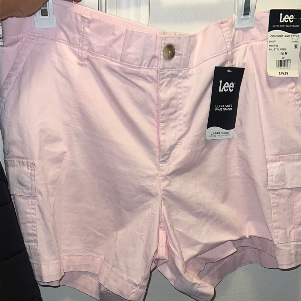 Lee Pink Cargo Shorts Soft Cotton Blend